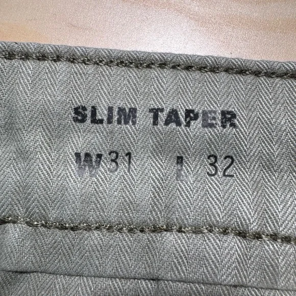 Levi's XX Chino Slim Taper 31x32 Green Stretch Mens PantsKhaki Garment Dyed